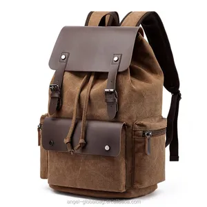 विंटेज फैशन बड़े यूनिसेक्स यूनिवर्सल drawstring स्कूल बैग कैनवास लैपटॉप बैग