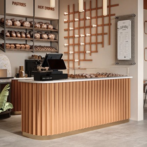 Custom Industrial Style Coffee Shop Bakery Furniture with Concrete Counter and Full Store Interior Design - Product Image 1