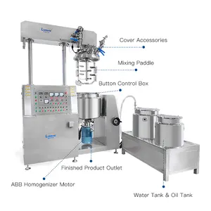 Industri emulsifier mencampur tangki mengangkat listrik bawah elektromagenizer vakum emulsifikasi mixer