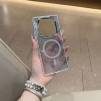 Étui de téléphone RM NOTE14 Pro en alliage de nickel, coque transparente attrayante, cadre de caméra chromé, texture tissée, coque arrière pour téléphone portable