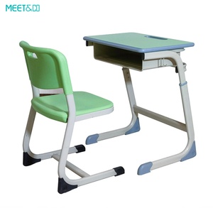 Modern Wood Plastic <b>Desk</b> Chair <b>Set</b> for Home Office and Primary School Workshop for Middle Children's Classroom Furniture Use - Product Image 2