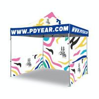 Tenda Pop Up Komersial Desain Kustom 10x10 dengan Dinding Samping dan Tas Oxford untuk Pameran Dagang Luar Ruangan