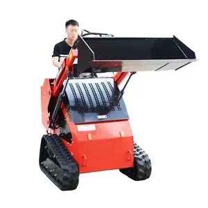 Small Crawler Wheeled Compact Mini Skid Steer Loader Wheeled Skidsteer Loader With Auger Mulcher 4 In 1 Bucket