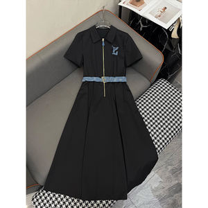 Vestidos de mujer de lujo informales de verano de estilo de moda Vestidos de mujer al por mayor con cinturones Vestidos de manga corta de lujo para mujer - Product Image 5