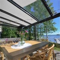 Design moderne, terrasse, jardin, villa, balcon, véranda extérieure personnalisée en alliage d'aluminium, solariums