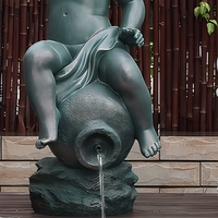 Sculpture de fontaine d'ange en résine de style européen de haute qualité, statue d'élément aquatique pour la décoration de cour, de villa ou d'hôtel