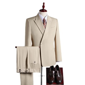Ensemble de costume deux pièces haut de gamme pour homme, style décontracté et habillé, en faux denim mélangé laine, à simple boutonnage – Meilleure vente - Product Image 5