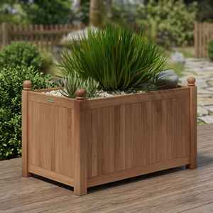 Jardinera de Madera de Pino Maciza de Estilo Minimalista Moderno, Tallada a Mano, Certificada por FLEGT, para Patio, Jardín, Playa - Product Image 2