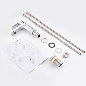 Keran Wastafel Modern Satu Tuas Warna Hitam Chrome untuk Air Panas dan Dingin dengan Katup Keramik, Model Lubang Tunggal untuk Kamar Mandi - Product Image 6