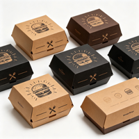 Boîte d'emballage en carton ondulé personnalisée, boîte à hamburger recyclable, boîte à hot-dog, boîte à emporter pour le déjeuner, boîte en papier pour emballage alimentaire