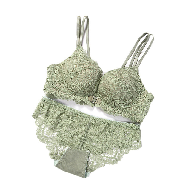 Wholesale Wire Free Sexy Lace Bra Suit Seamless Comfortable Girls Lingerie Bra and Panty Underwear Set