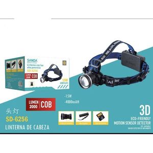 ไฟหน้าแซนด้า 2000Lm 15W 4000mAh COB เซ็นเซอร์ตรวจจับความเคลื่อนไหว ใช้กลางแจ้ง - Product Image 3