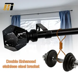 Simple Curtain Rod Pipe Poles Iron Steel Aluminum Plastic Accessories Drapery Hardware Curtain Rod Set