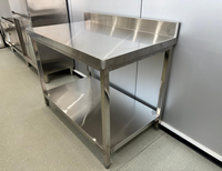 Table de travail en acier inoxydable commercial, robuste, 304 201, plan de travail de préparation pour la cuisine, pour la préparation des aliments dans les restaurants