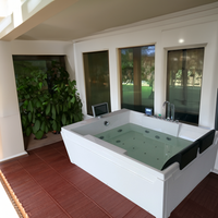 Baignoire de massage Sunrans moderne spa autoportante Offre Spéciale de luxe pour salle de bain baignoire intérieure en acrylique multifonctionnelle avec bain à remous