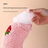 Oreiller en peluche en forme de U pour animaux de compagnie jouet pour chat à motif solide et Protection de la colonne cervicale pour les fournitures de chat de chiot de sommeil profond