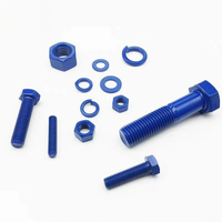 M35 goujon en téflon bleu de haute qualité grand boulon hexagonal en acier allié acier au carbone PTFE M16 boulons à tête hexagonale avec écrous et rondelles