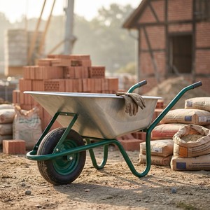 <span class=keywords><strong>Brouette</strong></span> de chantier <span class=keywords><strong>120L</strong></span>, capacité de charge 180KG, plateau galvanisé, robuste, carretilla - Product Image 6