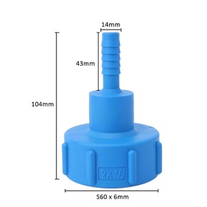 Adaptateur pour réservoir IBC S 60 X 6 vers 1/2, 3/4, 1, 1.2, 1.5, 2 pouces, raccord de réservoir d'eau en plastique, raccord réducteur pour fût IBC avec joint - Product Image 2