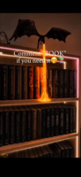 Lampe LED Dragon Souffleur de Feu en Plastique Imprimé en 3D WH Power of Game, Flamme Portable, Décoration de Bureau Fantastique, Cadeau de Collection