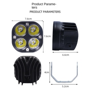 Vente flash : phare de travail pour voiture et moto 40W, en alliage d'aluminium noir, modifié, 4 pouces, projecteur à quatre feuilles de trèfle, véhicules tout-terrain, <span class=keywords><strong>12V</strong></span>, neuf - Product Image 3