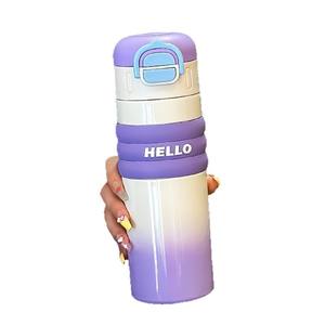 Elegante botella de agua aislada para hombres, mujeres y niños, de gran capacidad, con pajita y filtro para té, redonda, de acero inoxidable. - Product Image 2