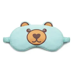 귀여운 곰 디자인 여행 수면 아이 마스크 부드러운 재미 동물 인쇄 눈 가리개 잠자는 눈 커버 비행기 여행 낮잠