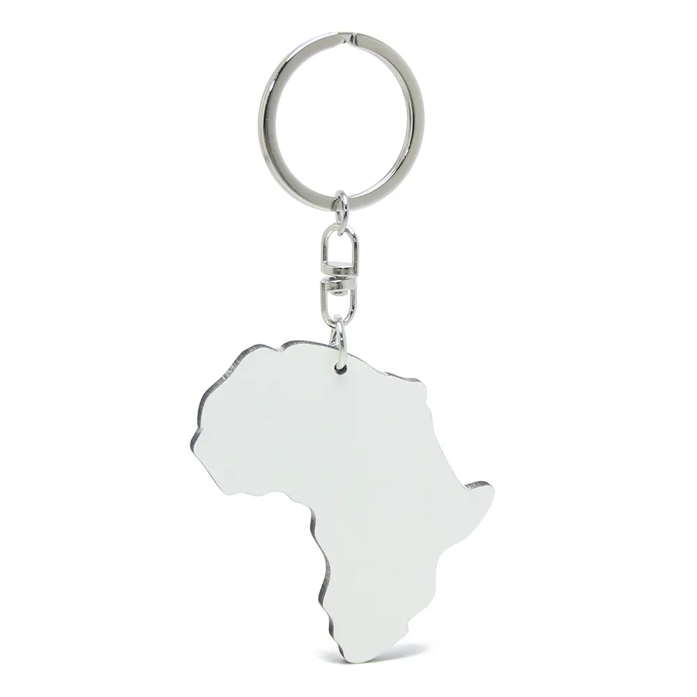 승화 열전달 나무 빈 아프리카지도 열쇠 고리 보석 DIY 인쇄 열쇠 고리 크리스마스 트리 선물 승화 장식품
