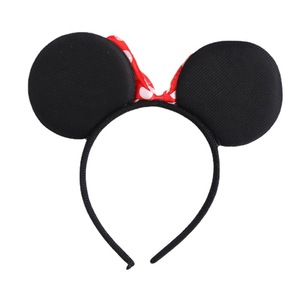 Fascette per capelli con orecchie di topo e fiocco per ragazze, accessori per capelli a tema cartone animato con design adorabile - Product Image 6