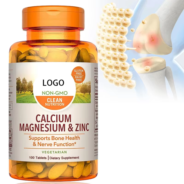 Vegetarian Calcium Magnesium and Zinc Mineral Supplement Tablets