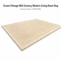 Modern Digital Printed Rug Large Minimalist Border Area Carpet Neutral Beige Rug for Modern Apartment Home Decoration