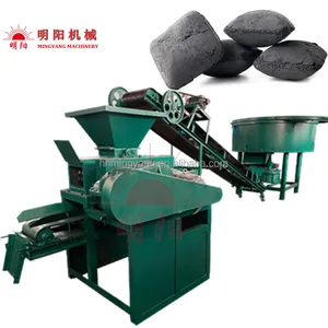 Double roller pressing mineral coal ball briquette machine charcoal sludge power oval pillow briquetting machine