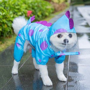 เสื้อกันฝนสุนัขสีฟ้าแบบสี่ขา ขนาดกลาง กันน้ำ สำหรับเดินทาง ไซส์สากล - Product Image 1