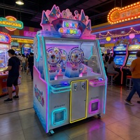 Machine de jeu d'arcade à monnayeur pour deux joueurs, type Grande Roue porte-bonheur, avec distributeur de prix en forme de poupées