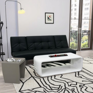 Mesa de Centro Cuadrada de FRP de Doble Capa, Moderna, Brillante, de Fibra de Vidrio, con Estante de Almacenamiento Abierto, Color Personalizado, Fácil de Limpiar - Product Image 3