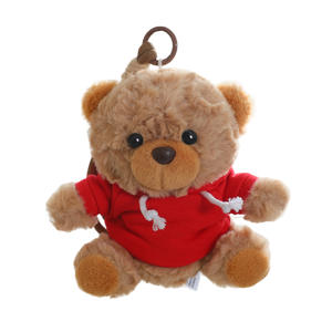 松山玩具 高品質 動物ぬいぐるみ スクールバッグペンダント カスタムロゴ スウェットシャツ パーカー テディベア ぬいぐるみ キーホルダー - Product Image 6