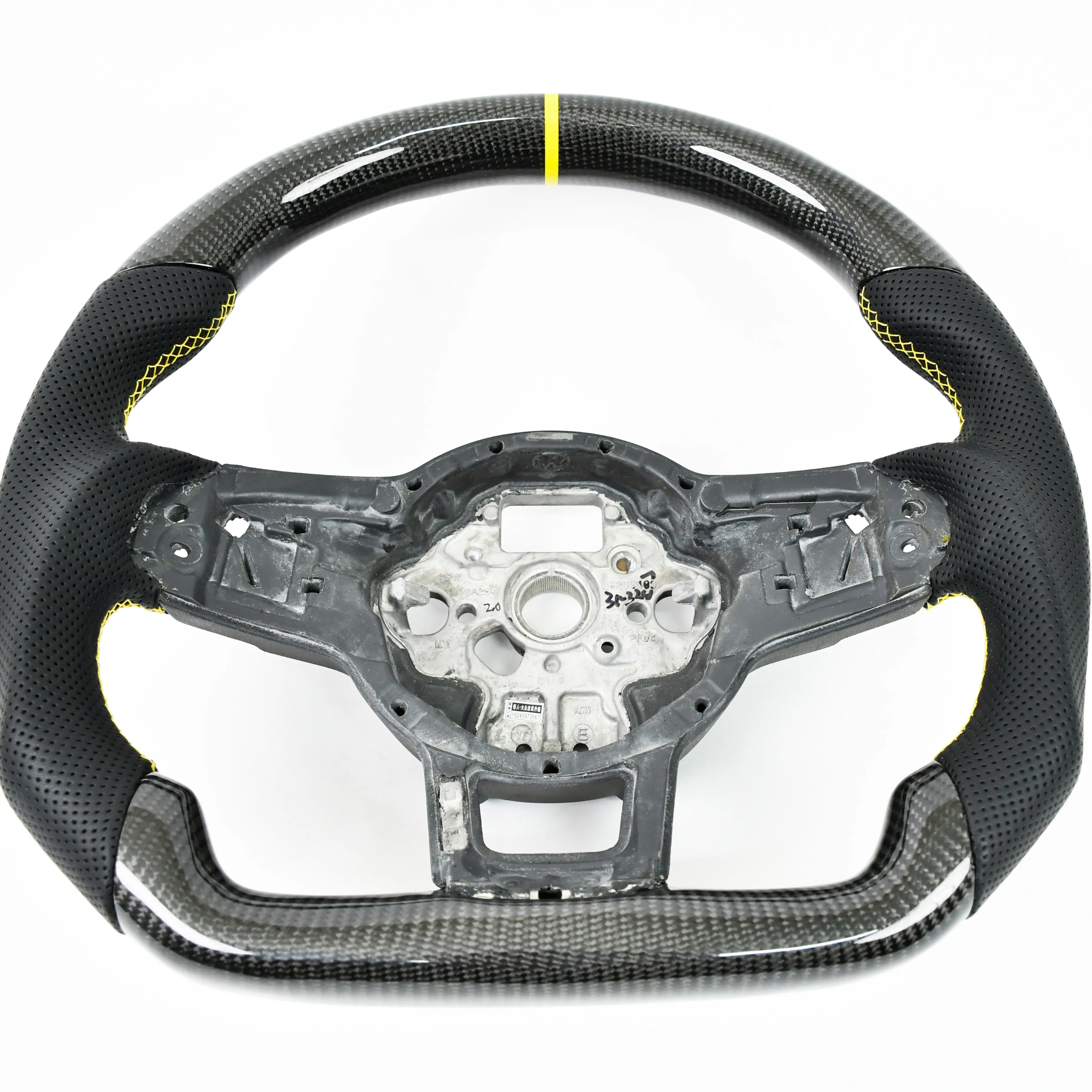 YTcarbon 3K real Wholesale be spoke Perforated Carbon Fiber Steering Wheel for VW Golf GTI R MK6 MK7 MK8