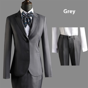Conjunto de traje de negocios azul real de alta calidad para mujer, ropa de trabajo de oficina profesional para <span class=keywords><strong>empleo</strong></span> bancario, incluye cuello de chaleco - Product Image 4