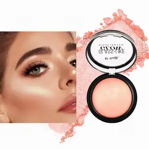 Sparkly Face Contouring Highlighter e Blush Paleta Atacado Brilhante Maquiagem Creme Pressionado Marcador Multicromático