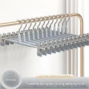 DS3979 Heavy Duty Space Saving Adjustable Skirt <strong>Hangers</strong> Non-Slip Trousers Clothes <strong>Hanger</strong> Metal Pants <strong>Hangers</strong> with <strong>Clips</strong> - Product Image 6