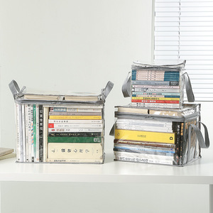 Boîte à livres pliable rectangulaire transparente et étanche avec couvercle pour dortoirs d'étudiants et salles de classe, usage domestique - Product Image 1
