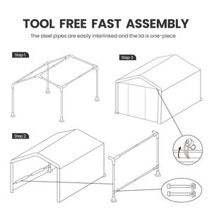 Abri <span class=keywords><strong>de</strong></span> <span class=keywords><strong>moto</strong></span> en toile déhoussable avec porte à enroulement, abri <span class=keywords><strong>de</strong></span> stockage, housse <span class=keywords><strong>de</strong></span> <span class=keywords><strong>moto</strong></span>, <span class=keywords><strong>garage</strong></span> pour <span class=keywords><strong>moto</strong></span> - Product Image 4