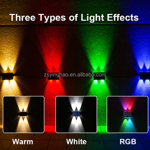 Hiện đại IP65 không thấm nước trang trí Wall Mount ngoài trời Patio sân vườn RGB LED lên và xuống năng lượng mặt trời Powered hàng rào Đèn tường - Product Image 3