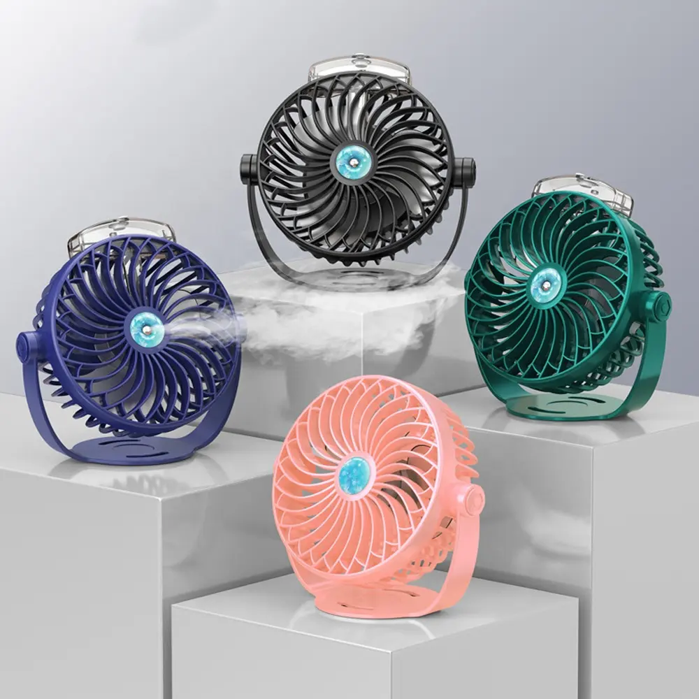 Ventilatore elettrico ricarica usb silenzioso ufficio esterno Mini pieghevole spray refrigerazione piccolo ventilatore portatile desktop aria condizionata ventilatore