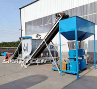 Machine complète à granulés d'aliments pour animaux de volaille/prix de la ligne de production d'aliments pour bovins, poulets, porcs, 1-2 tonnes par heure