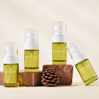 Botol Semprot Pompa Kaca Mini 20ml Warna Hijau Zaitun Bening Ukuran TSA Isi Ulang Toner Parfum Kemasan Portabel OEM