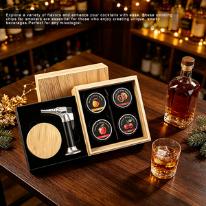 Kit Premium de Ahumador de Cócteles de Madera de 2 Capas, Incluye Antorcha y 4 Tipos de Virutas de Madera en Caja de Madera para Licores, Cócteles y Bar - Product Image 6