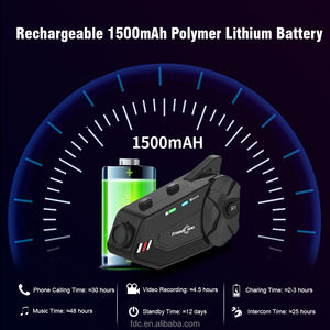 กล้องติดหมวก R1-PLUS ความละเอียด 1080P HD พร้อมชุดหูฟังสำหรับการสื่อสารกลุ่ม 2.4GHz 6 คน ระยะ 1000 เมตร พร้อมเครื่องบันทึกเสียง สำหรับรถจักรยานยนต์ - Product Image 3