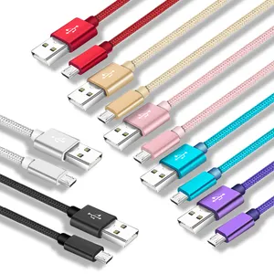 Wholesale charging Type C micro cable aluminum alloy usb cable fast charging nylon braided usb data cable for mobile phone