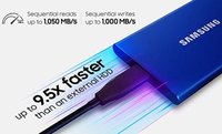 Disques SSD externes portables Samsung 2 To T7 1 To pour ordinateur de bureau et ordinateur portable